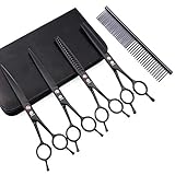 ALTA CALIDAD, EL MEJOR REGALO: con una longitud total de 7 pulgadas, esta tijera profesional para cortar el cabello Sharp Edge es segura y fácil de usar en niños, hombres, mujeres, ancianos, niños, bebés y mascotas. Además, nuestra tijera no solo resiste el deslustre y la oxidación, sino que también reduce la posibilidad de desorden de cabello desordenado ya que no hay pelos atrapados entre sus cuchillas.