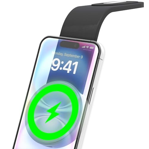 Image of Car Mount Wireless Charger Powerful Magnetic Hold Compatible with All iPhones, Android Flexible & Bendable Mobile Stand & Fast Charger