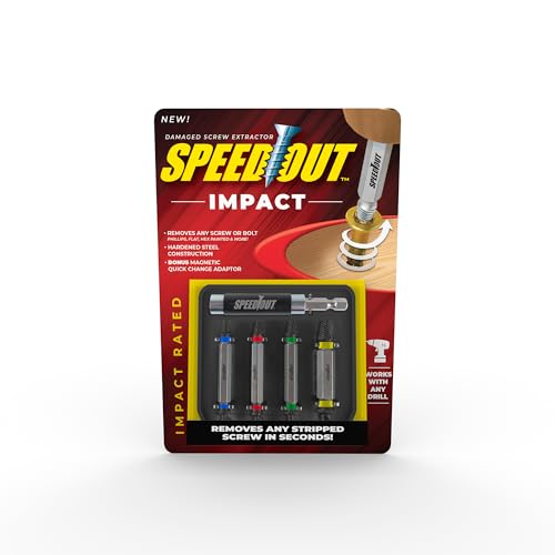 Extractor de tornillos dañados SpeedOut Impact quita pernos pelados sin esfuerzo con adaptador