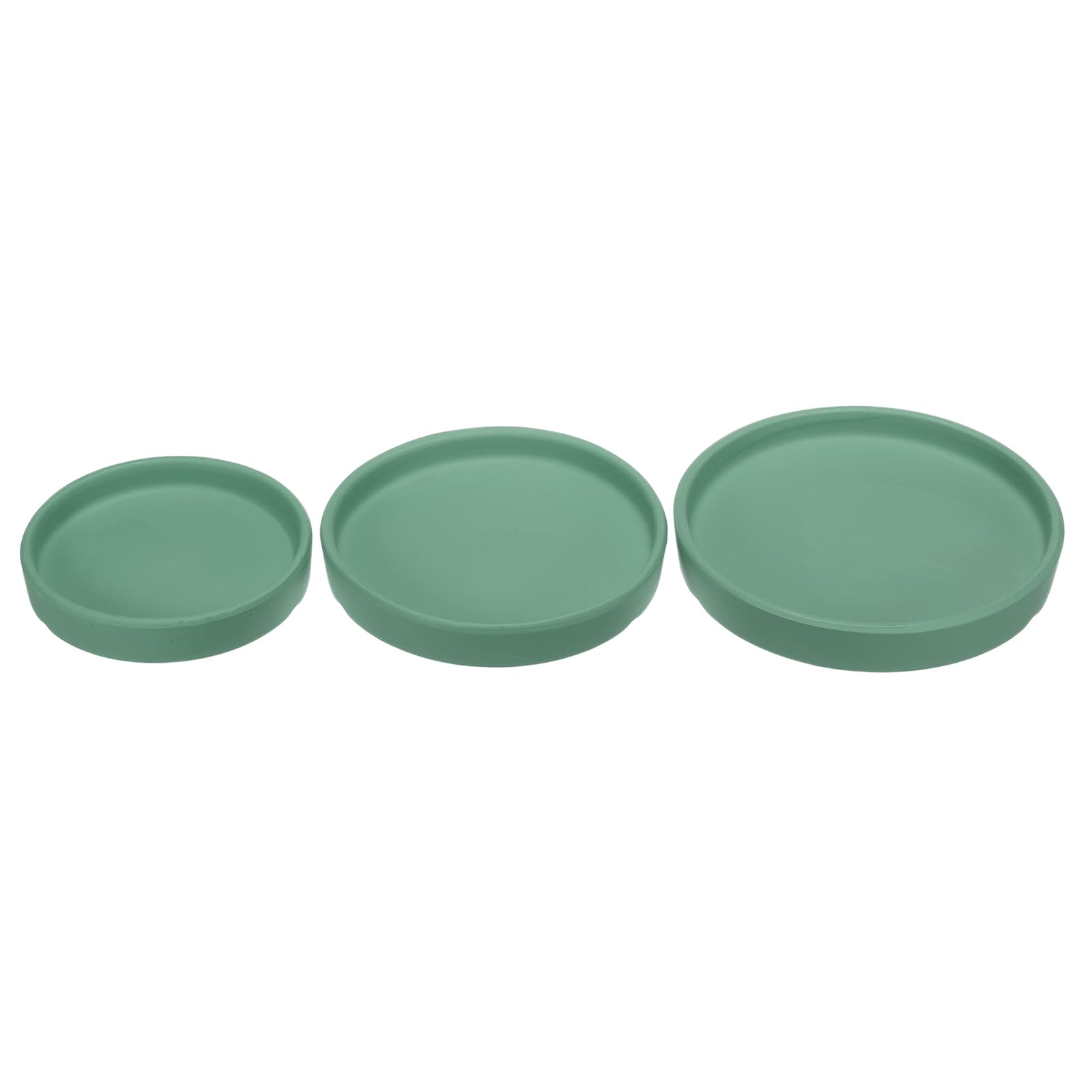 M METERXITY 3 Pack Planter Saucers - Ceramic Plant Tray Flower Pot Drip Trays Round Apply to Outdoor/Garden (4/5/6inch, Deep Green)