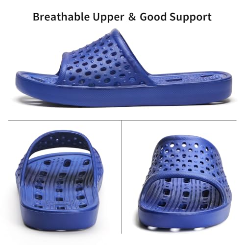 Image of Xomiboe Shower Shoes Men Quick Drying Women Shower Sandals Non-Slip Comfortable House Slippers Bathroom Hotel Flip Flops Slides With Students Gym