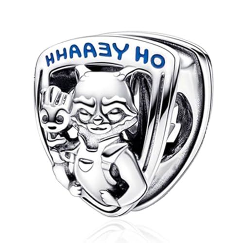 Image of S925 Sterling Silver Cartoon Anime Charms Pendant, Character Figures Dangle for Bracelet Necklace, Gifts for Mom Girlfriend Family, Valentine's Birthday Christmas Anniversary Jewelry