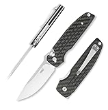 Firebird GANZO FH926-CF Sturdy Pocket Folding Knife Button Lock D2 Steel Blade Carbon Fiber Handle with Clip Camping Outdoor EDC Utility Knife Best Gift for Men Women (Carbon Fiber)