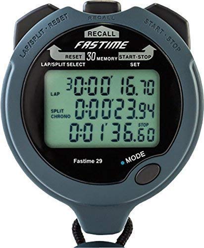 Fastime 29 Lap Memory Repeat Countdown Rugged Water Resistant Case Stopwatch