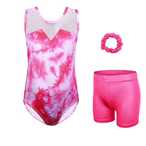 XFGIRLS Einteilige ärmellose niedliche Print Gymnastikstrumpfhose für Mädchen von 3 bis 12 Jahren Ballettkostüm für Mädchen Tanzkostüm Cover