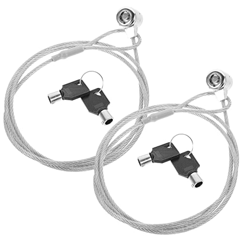 Angoily 2セットノートパソコン用転キー付きケーブルロック 軽量携帯 軽量設計 強化製 防犯セキュリティロック 全機種対応 オフィス 自宅用