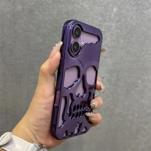 Coque dissipation thermique iPhone 15 coque souple creuse violette à lanière