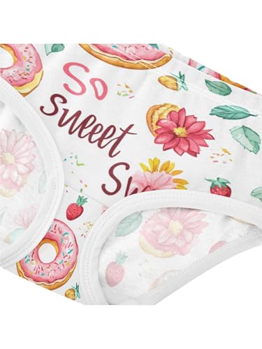 ZZKKO Strawberry Donuts Desserts Girls Underwear Toddler Panties for Girls Comfort Brief Size 2-8T4