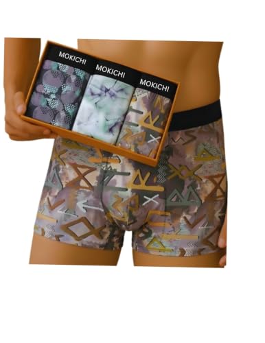 Image of Men's Printed Boxer Briefs Pack of 3 | Soft Stretch Trunks Underwear for Men | Breathable, Comfortable,