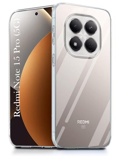 Image of Jkobi Silicone Back Cover Case for Xiaomi Redmi Note 15 Pro 5G (Clear Shockproof Case with Camera Protection | Soft and Flexible | Transparent)