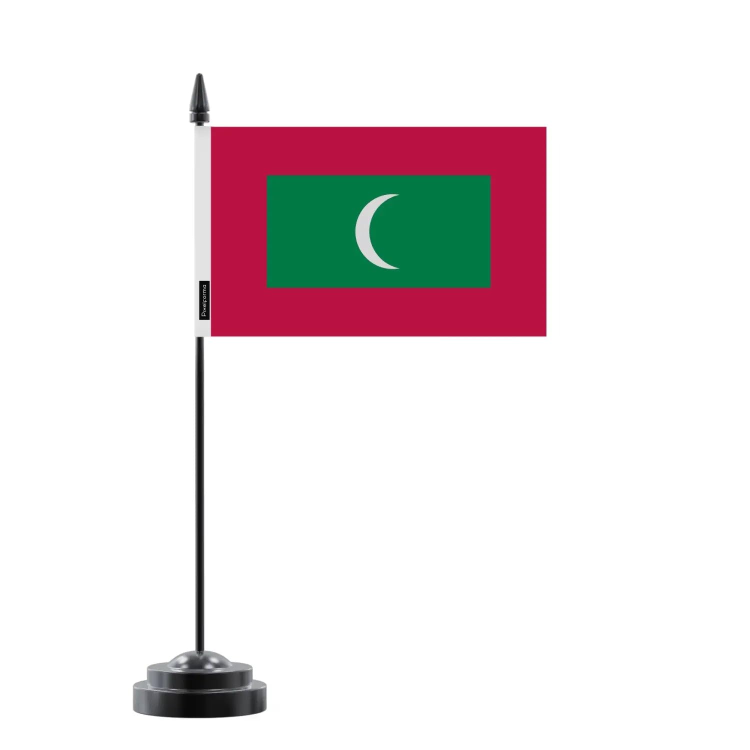 Drapeau de table Maldives en textile résistant finition soignée