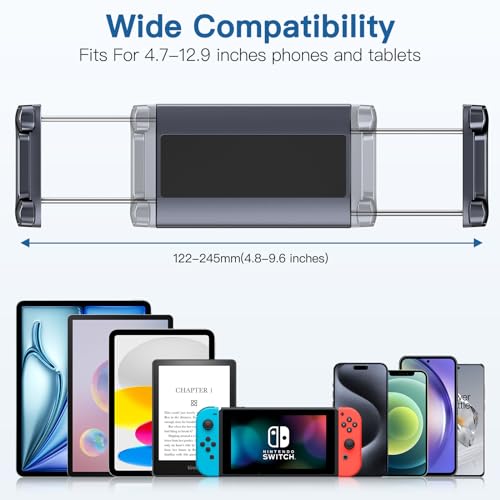 Uniwit Gooseneck Tablet Stand, iPad Holder Mount,Flexible Arm Clamp for Bed,Table,Desk,Compatible with iPad Pro Air Mini,Samsung Tablet,Kindle Fire,Switch,iPhone,Cellphone,for 4.7-12.9\" Devices. - Thumbnail 7