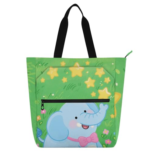 Bolsa de mano de elefantes para el colegio, viajes y compras en familia