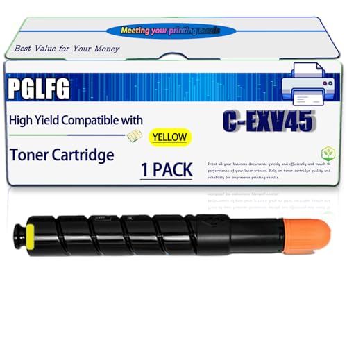 Image of Compatible for Canon C-EXV45 Toner Cartridge Work for iR ADVANCE C7260i C7270i C7280i C7260i C7270i C7280i Printers, High Yield 80000 Pages, with Chip (1 Pack Yellow)