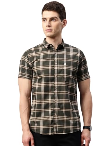 Image of Majestic Man Slim Fit Short Sleeve Checked Pure Cotton Casual Shirt