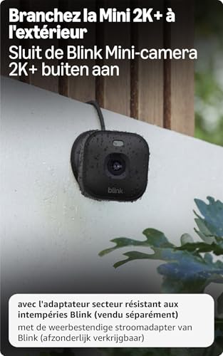 Blink Mini 2K+ (neueste Generation) Überwachungskamera für den Innenbereich| Sicherheitskamera mit Netzstecker für zuhause | 2K-Videoauflösung, 4-fach-Zoom, Nachtsicht in Farbe | 1 Kamera – Schwarz
