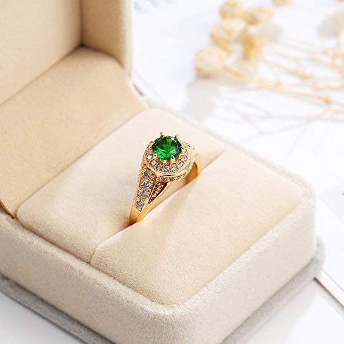 JOY Jewelry Green Emerald CZ Band 14kt Yellow Gold Filled Women's Engagement Ring Size 6-10 (7)