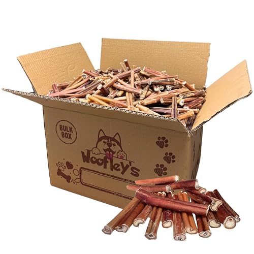 Woofley's 4-5' Bulk Bully Sticks - (50 Count) - Bully Sticks for Dogs - Long Lasting Dog Chews