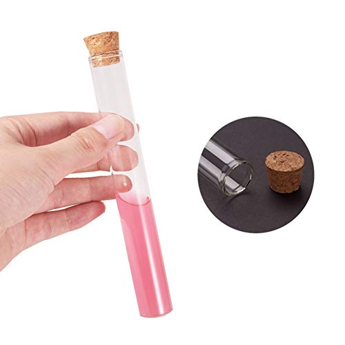 Image of BENECREAT 15 Pack 40ml Glass Tubes Transparent Decoration Bottles with Cork Stoppers for Arts, Crafts and Other Small Projects