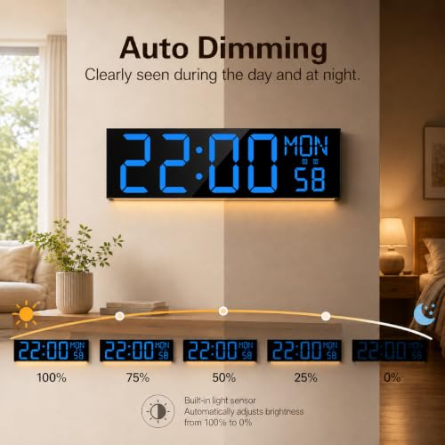 Image of JALL 30 inch Extra Large Digital Wall Clock, Giant LED Display with Remote Control, Digital Clock with Jumbo Numbers, Countdown Timer for Gym, Office, Living Room, Classroom, Home Decor, Warehouse
