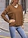 TooiTbb Womens V Neck Sweatshirt Solid Color V Neck Long Sleeve Split Loose Tops Coffee, X-Large