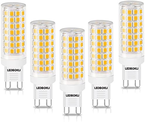 LEDBOKLI 5PCS G9 Led Bulbs 8W Warm White 3000K G9 LED Light Bulbs, Equivalent to 80W Halogen Bulb, G9 LED Corn Lamp Bulbs Ceramic Bulbs, 700LM, AC220-240V, Energy Saving, Non Flicker, Non-dimmable