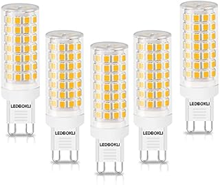 LEDBOKLI 5PCS G9 Led Bulbs 8W Warm White 3000K G9 LED Light Bulbs, Equivalent to 80W Halogen Bulb, G9 LED Corn Lamp Bulbs Ceramic Bulbs, 700LM, AC220-240V, Energy Saving, Non Flicker, Non-dimmable