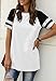 Adibosy Women Summer Casual Shirts: Short Sleeve Striped Tunic Tops - Ladies Loose Crew Neck Tee Tshirt Blouses White 2XL