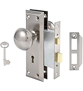 Toptotoo Mortise Lock Set for Interior Door, Vintage Antique Door Knobs with Lock and Skeleton Ke...