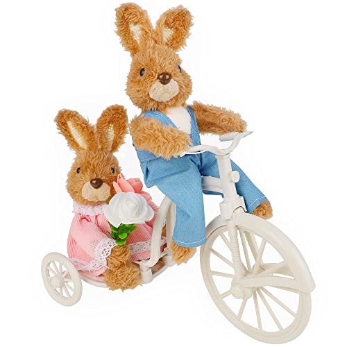 Juegoal-Easter-Tabletop-Decorations-Plush-Bunny-Couple-98-L-x-11-H-Easter-Rabbits-Ride-a-Bike-Cute-Animal-Figurine-for-Girls-Gift-Easter-Basket-Filler-Spring-Home-Kitchen-Room-Ornament Juegoal Easter Tabletop Decorations Plush Bunny Couple 98 L x 11 H Easter Rabbits Ride a Bike Cute Animal Figurine for Girls Gift Easter Basket Filler Spring Home Kitchen Room Ornament