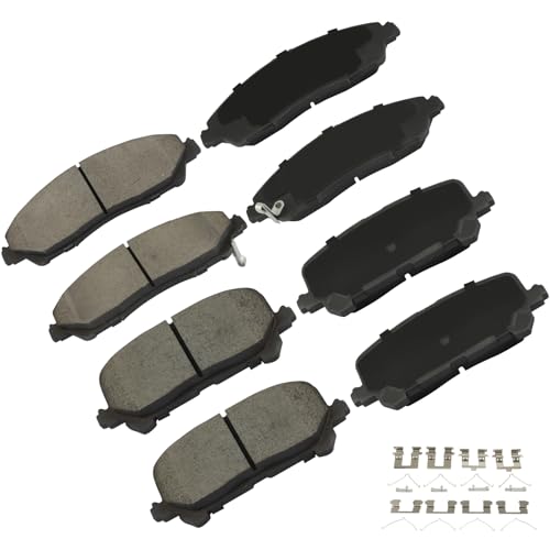 Image of cciyu D1723 & D1724 Front & Rear Ceramic Disc Brake Pads Kit For Acura MDX 2014-2016,For Honda Pilot 2016-2021,For Honda Ridgeline 2017-2020