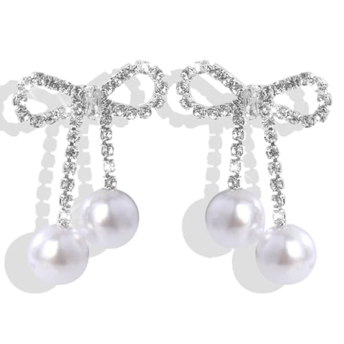 Bow Earrings for Women Pearl Drop Earrings Cute Stuff Christmas Gift