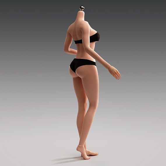 1/6 Scale Female Body,12inch Slightly Fat Body Super Flexible Seamless Figure Large Bust Body with Detachable Feet Collection (Suntan Skin, Makeup Version)