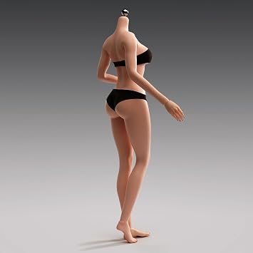 1/6 Scale Female Body,12inch Slightly Fat Body Super Flexible Seamless Figure Large Bust Body with Detachable Feet Collection (Suntan Skin, Makeup Version)