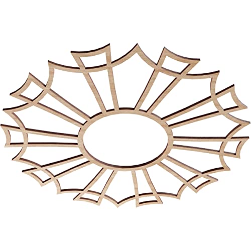 Image of Ekena Millwork 18 inchOD x 6 3 /8 inchID x 3 /8 inchT Augustus Wood Fretwork Pierced Ceiling Medallion, Alder