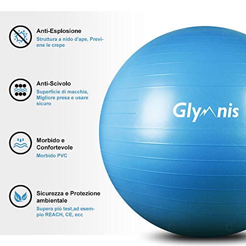 Gymnastikball 75 cm von Glymnis – Fitness- und Yogaball für Zuhause und Büro
