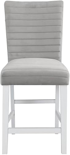 Miniatura 4 de Acme Juego de 2 sillas de altura de mostrador, gris y blanco