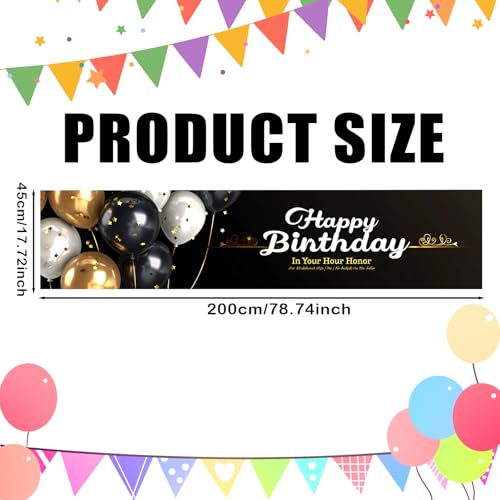 Image of Nuxovilar Birthday Banner 78x17 inch Polyester