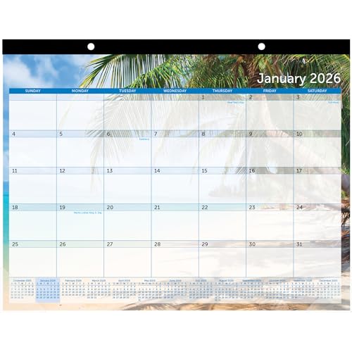 2026 Office Depot® Brand Monthly Desk Pad Calendar, 22" x 17", Paradise, January to December 2026 Office Depot® Brand Monthly Desk Pad Calendar, 22" x 17", Paradise, January to December