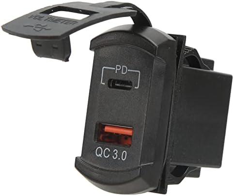 NDNCZDHC PD Type QC 3.0 USB Car Charger with Voltmeter Blue Backlight 12β24V Input 5V 3.1A Output for Cars Motorcycles RVs - 3