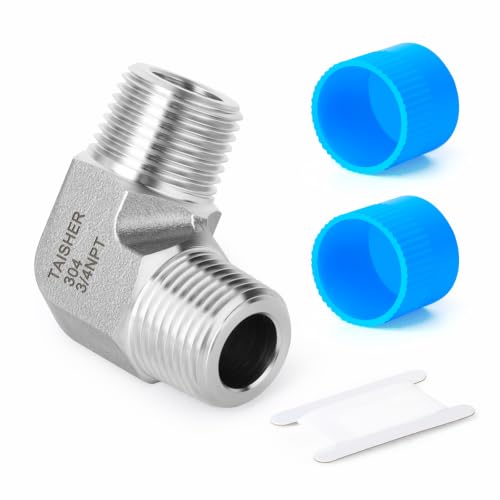 TAISHER 1Pcs 304 SS 90 Degree Elbow 3/4"MNPT Forged Pipe Connector
