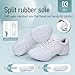 SWDZM Ballroom Salsa Practice Dance Sneakers Cheer Shoes for Women Cheerleading Athletic Dance Shoes,White,Split Rubber Sole,5.5 US