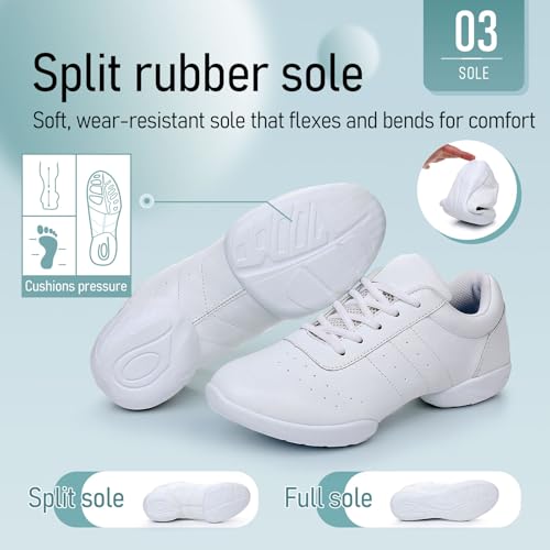 SWDZM Ballroom Salsa Practice Dance Sneakers Cheer Shoes for Women Cheerleading Athletic Dance Shoes4
