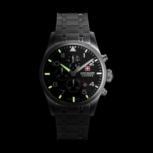 Image of Swiss Military HANOWA Thunderbolt Chrono Black Round DIAL Analog Watch for Men -SMWGI0000405