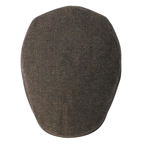 Feinion Men Wool Blend Flat Cap Tweed Newsboy Ivy Hat thumb #3