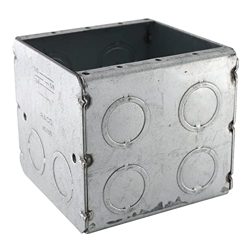 Raco Hubbell 696 Masonry Boxes, 3-1/2 in. Deep - Nongangable with Conduit KO's, 2-Gang, 3-25/32 in. Wide, Gray