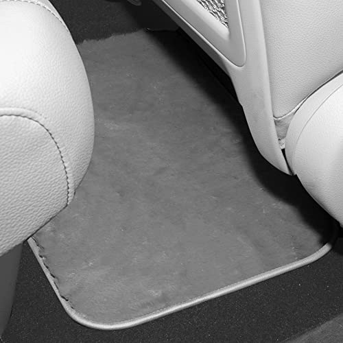 Image of FH Group Universal Fit Full Set Doe16 Faux Rabbit Fur Automotive Floor Mats fits most Cars, SUVs, Trucks and Vans Gray