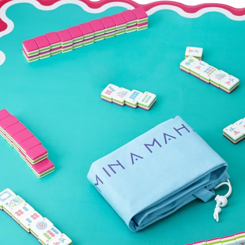 Bolsa para mahjong plegable azul 33x33 pulgadas miniatura 6