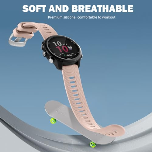 Image of GEAK Compatible with Garmin Forerunner 245 /645 /55 Watch Band /645 /245 Music Band, 20mm Sport Watch Band Compatible with Garmin Vivoactive 6 5 3 /Venu /Venu SQ,Soft Strap for Galaxy Watch 7 /6 /5 /4