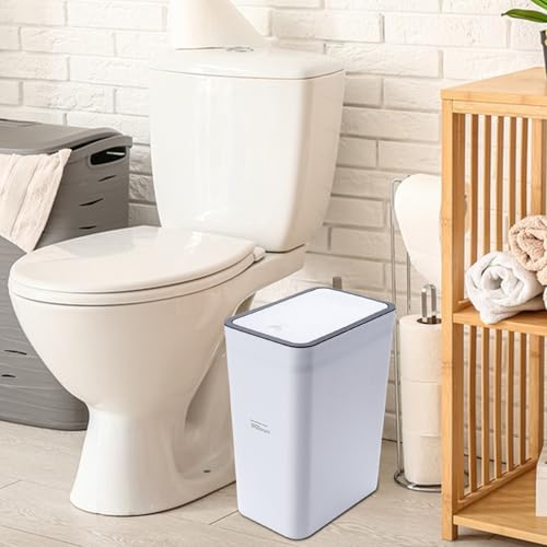 Panier à déchets fin moderne de salle de bain compact et couvert